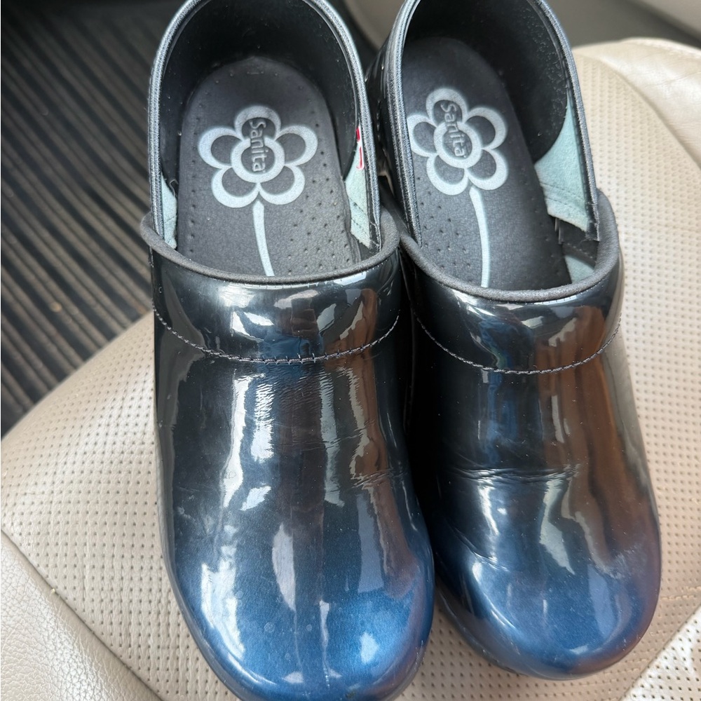Sanita Women’s Black Patent Clog Shoes
